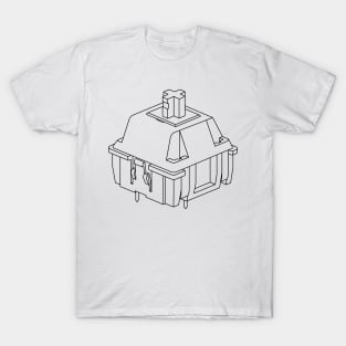 Mechanical Keyboard Cherry MX Switch Technical Line Drawing T-Shirt